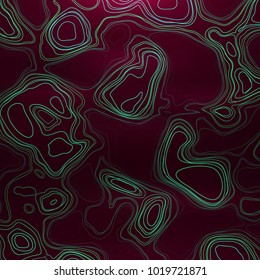 Abstract colorful topographic background with gradient banner. Colored liquid wavy lines. Creative texture. Cover layout template. Abstract map concept. Vector illustration.