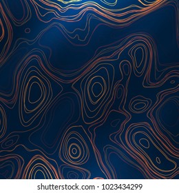 Abstract colorful topographic background with gradient banner. Colored liquid wavy lines. Creative texture. Cover layout template. Abstract map concept. Vector illustration.