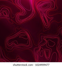 Abstract colorful topographic background with gradient banner. Colored liquid wavy lines. Creative texture. Cover layout template. Abstract map concept. Vector illustration.