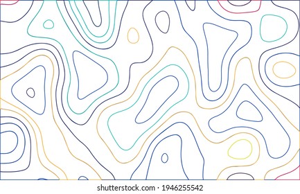 abstraktes bunter topographischer Kartenhintergrund-Design. Vektorgrafik