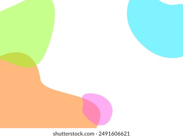 abstract colorful transparent blobs background isolated on white