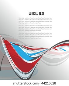  Abstract colorful transparent waves. Vector
