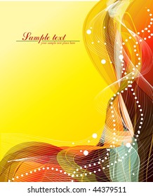  Abstract colorful transparent waves. Vector