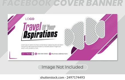 Abstract Colorful Travel agency for social media Facebook cover banner template design for ads
