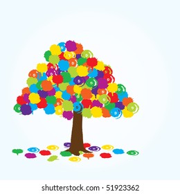 Abstract colorful tree