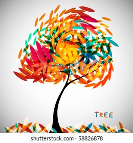 abstract colorful tree