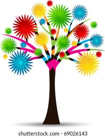 abstract colorful tree