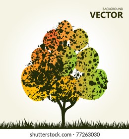 Abstract colorful tree background. Vector illustration
