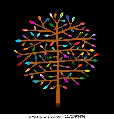 Abstract colorful tree for your design