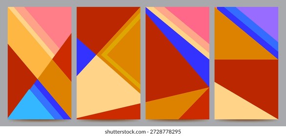 Conjunto de fondo de moda colorido abstracto Plantilla de diseño