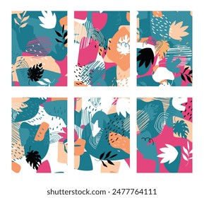 Abstract colorful trendy style floral background. Vector illustration