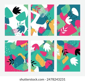 Abstract colorful trendy style floral background. Vector illustration.