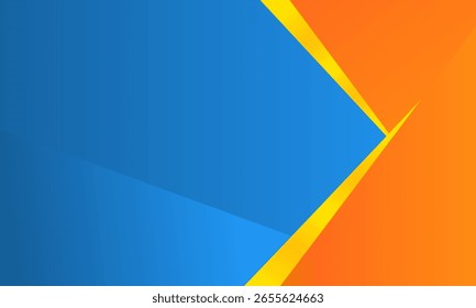 Abstract colorful triangle arrow concept pattern on dark background. Orange and blue pattern color background. Eps10 vector