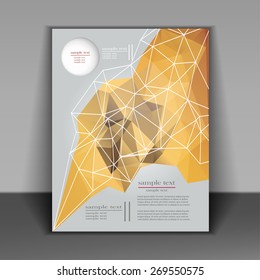 Abstract colorful triangle background. Cover design template layout in A4 size for annual report, brochure, flyer, vector illustration