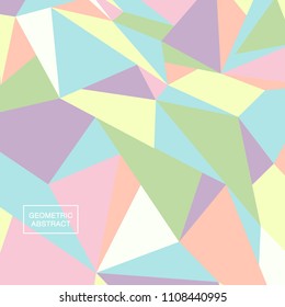 Abstract colorful triangle background. Hipster geometric card template. Mosaic pattern.