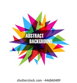 abstract colorful triangle background, isolated on white