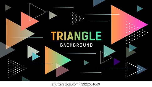 Diseño de banner en triángulo de color abstracto, ilustración vectorial