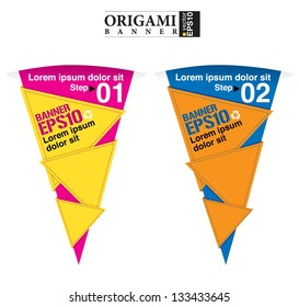 Abstract colorful triangle banner vector.EPS10