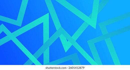 Abstract colorful triangle blue and green gradient 3D background. Simple overlap triangle pattern design