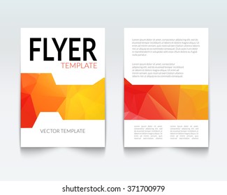 Abstract colorful Triangle Brochure Flyer report modern design vector template mockup in A4 size 