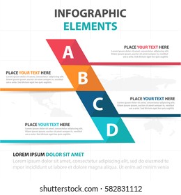 Abstract colorful triangle business Infographics elements, presentation template flat design vector illustration for web design marketing advertising