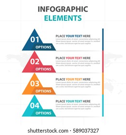 Abstract colorful triangle business Infographics elements, presentation template flat design vector illustration for web design marketing advertising