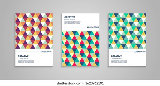 Abstract Colorful triangle cover set, Colorful triangle background collection