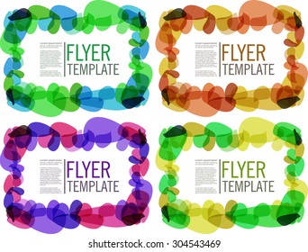 Abstract colorful triangle flyer set template - Vector background design elements