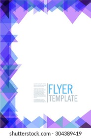 Abstract colorful triangle flyer template - Vector background design elements