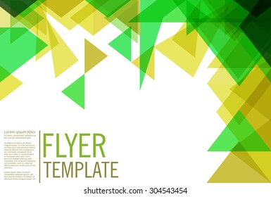 Abstract colorful triangle flyer template - Vector background design elements