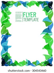 Abstract colorful triangle flyer template - Vector background design elements