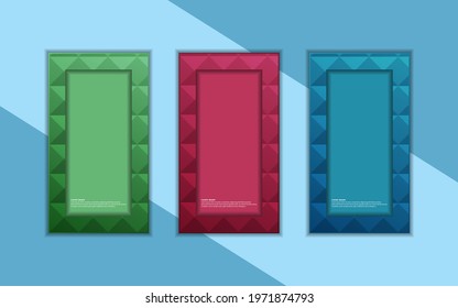 Abstract Colorful Triangle geometric Background Border and Frame. Usable For Banner, Poster, Presentation, Social Media Story Template. Vector Graphic Illustration.