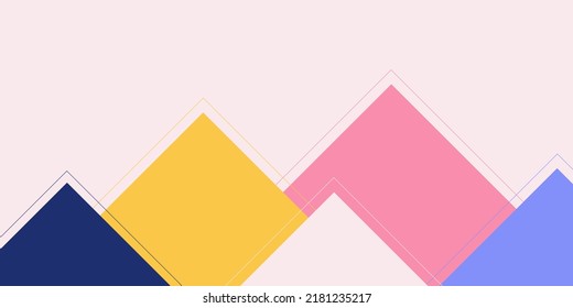 Abstract colorful triangle geometric background with copy space. Purple, pink and yellow color. Modern minimal layout vector design template. For cover poster, business brochure, corporate banner,