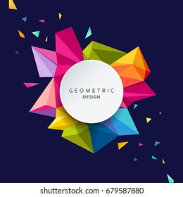 Abstract colorful triangle geometric circle design background, vector illustration