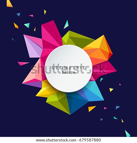 Abstract colorful triangle geometric circle design background, vector illustration