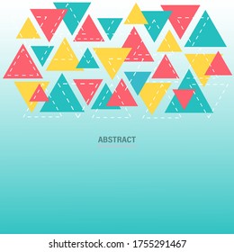 Abstract colorful triangle geometric template on gradient background. Element design. Vector illustration.