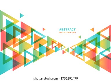 Abstract colorful triangle geometric template on white background. Element design. Vector illustration.