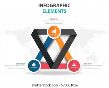 Abstract colorful triangle and hexagon business Infographics elements, presentation template flat design vector illustration for web design marketing advertising