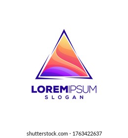 abstract colorful triangle logo design