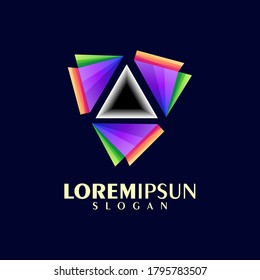 abstract colorful triangle logo design