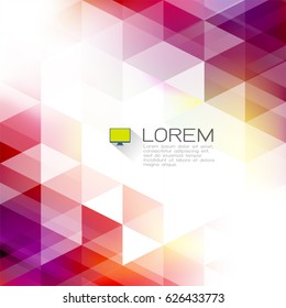 Abstract colorful triangle overlapping with white space for text. Modern background for business or technology presentation. vector illustration