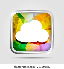 Abstract Colorful Triangle Polygonal cloud button for graphic design