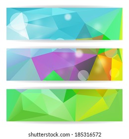 Abstract Colorful Triangle Polygonal vector banner. 