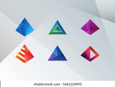 Abstract Colorful Triangle Pyramid Shapes