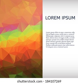 Abstract Colorful Triangles Background for Business Presentation. Vector