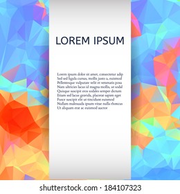 Abstract Colorful Triangles Background for Business Presentation. Vector