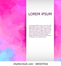 Abstract Colorful Triangles Background for Business Presentation. Vector