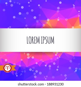 Abstract Colorful Triangles Background for Business Presentation. Vector illustration