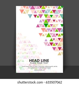 Abstract colorful triangles decorated Flyer, Template or Banner design.