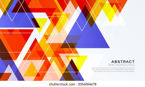 Resumen de los triángulos coloridos fondo de forma geométrica. Sobreponerse los elementos de textura de polígono geométrico. Diseño de plantilla sencillo y moderno. Cartel, portada, banner, volante, folleto, presentación